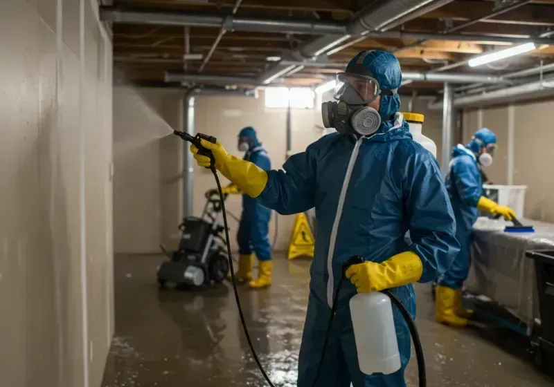 Basement Sanitization and Antimicrobial Treatment process in Apple Valley, OH